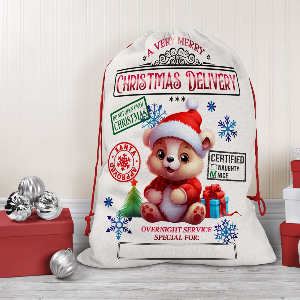Personalized Santa Sack / Holiday Drawstring Bag - Image 2