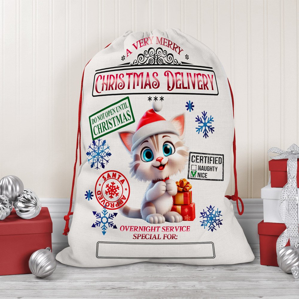 Personalized Santa Sack / Holiday Drawstring Bag - Image 3