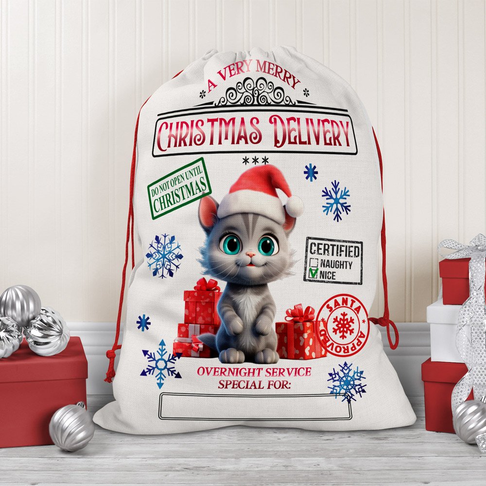 Personalized Santa Sack / Holiday Drawstring Bag - Image 4