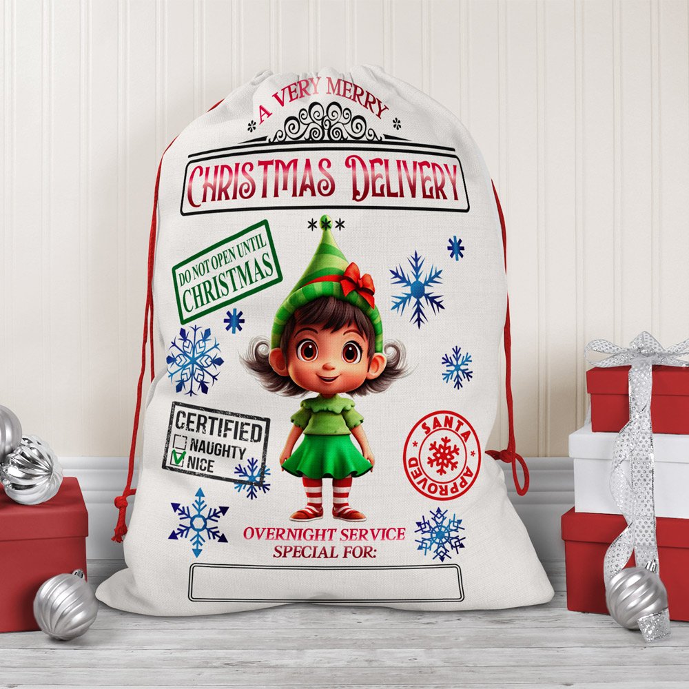 Personalized Santa Sack / Holiday Drawstring Bag - Image 5