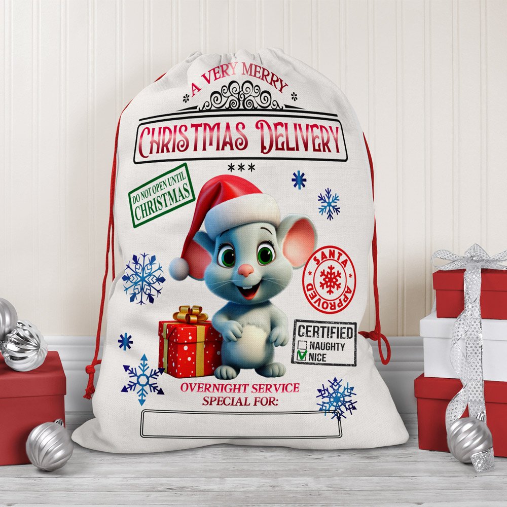 Personalized Santa Sack / Holiday Drawstring Bag - Image 7