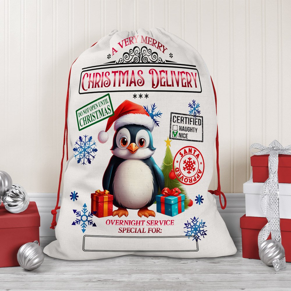 Personalized Santa Sack / Holiday Drawstring Bag - Image 8