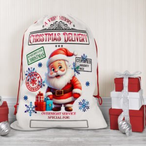 Personalized Santa Sack / Holiday Drawstring Bag
