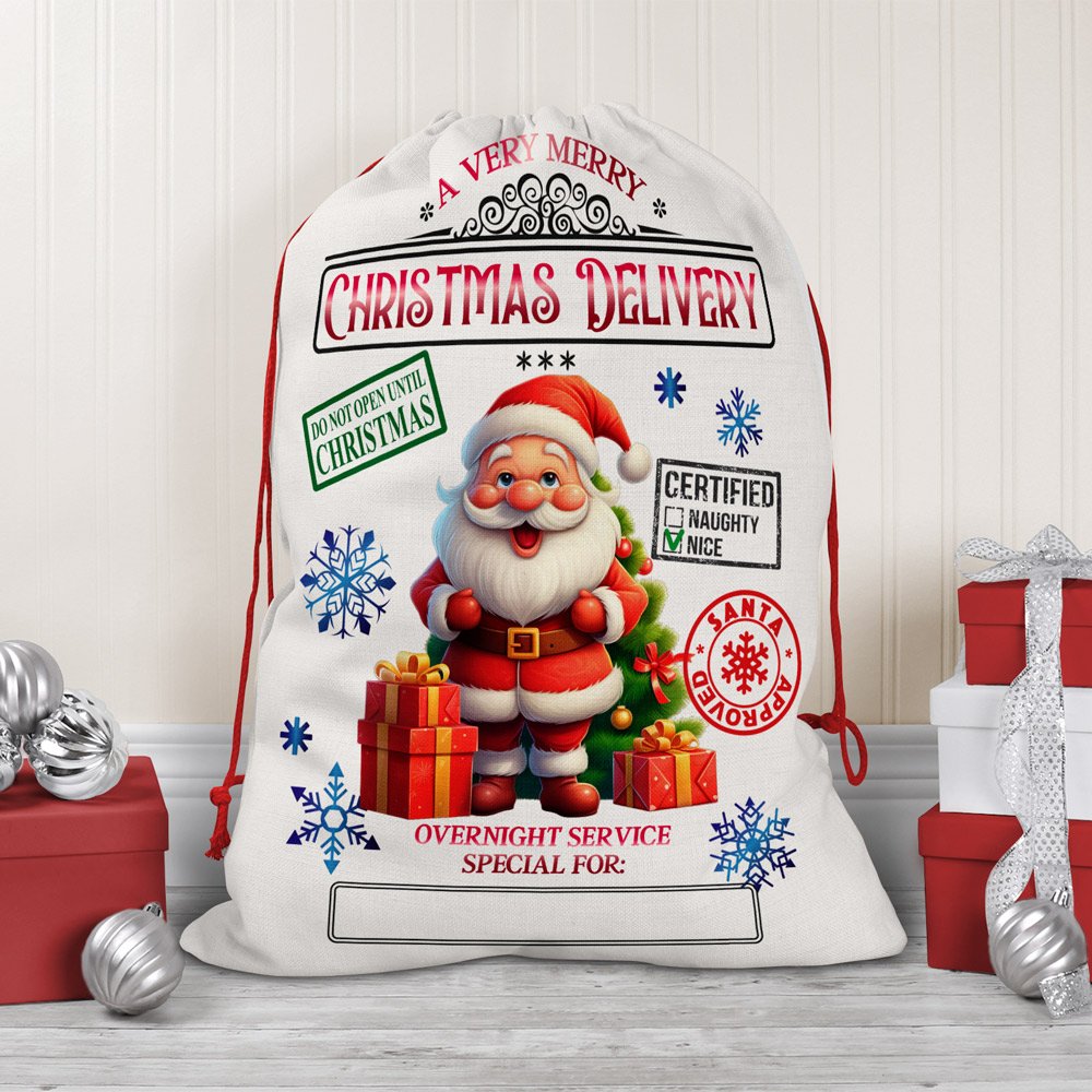 Personalized Santa Sack / Holiday Drawstring Bag - Image 11