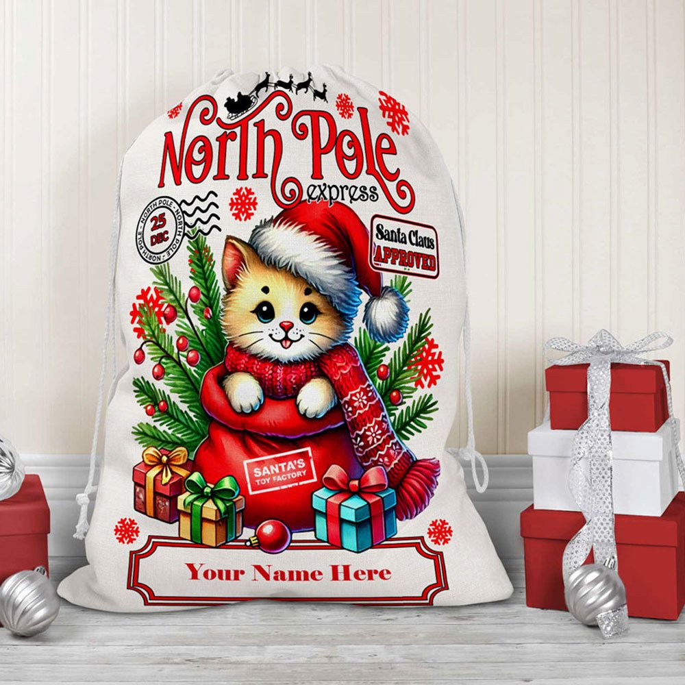 Personalized Santa Sack / Holiday Drawstring Bag - Image 13