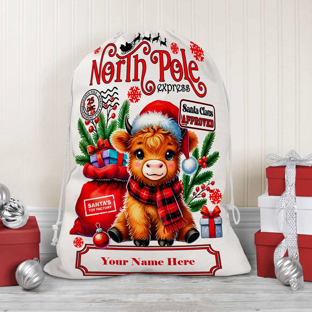 Personalized Santa Sack / Holiday Drawstring Bag - Image 14