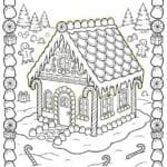 Gingerbread house free coloring page
